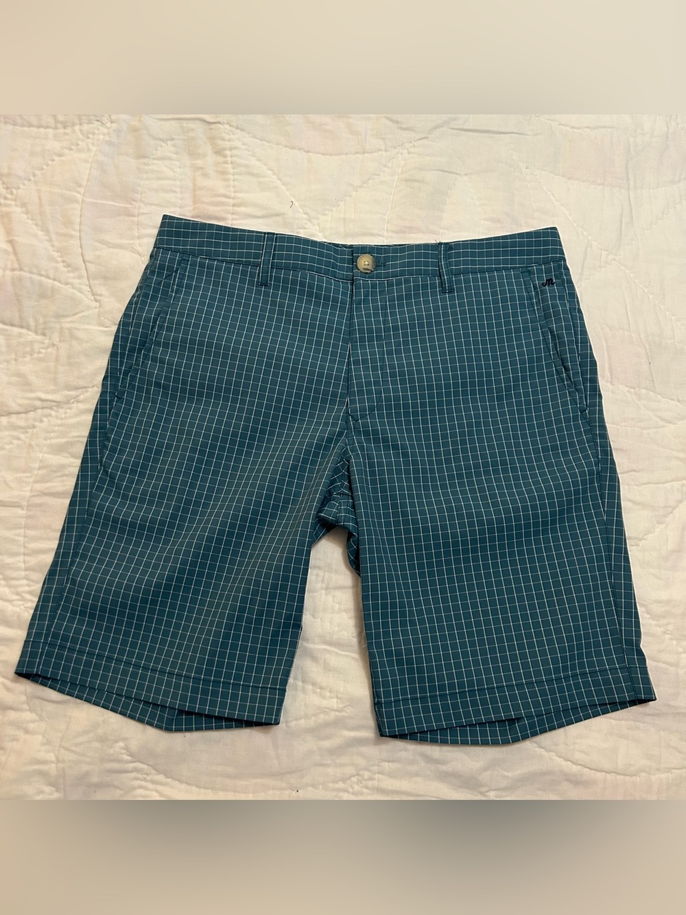 Maide Bonobos Golf Shorts Performance Mens 34 Blue Windowpane Plaid Preppy